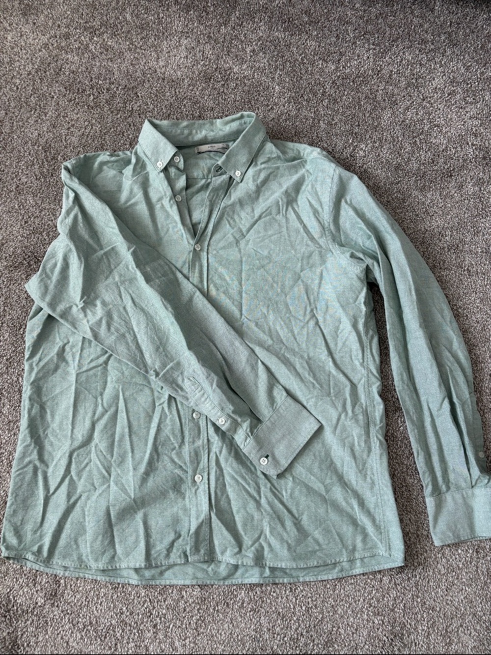 Men's Light Green Button-Down Shirt Jacket